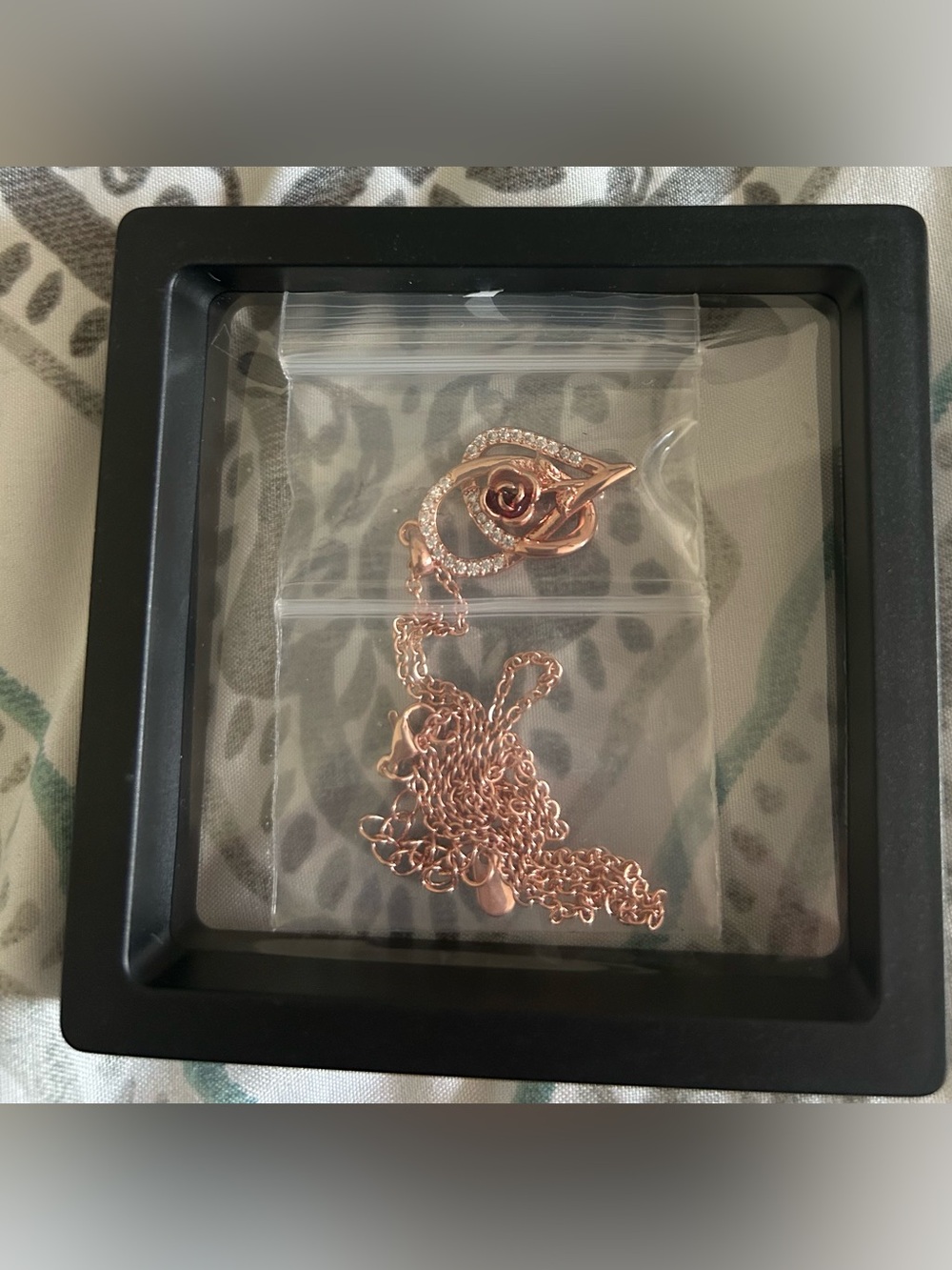 Rose Gold Rose Pendant Necklace S925